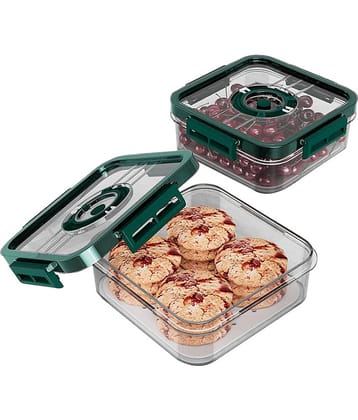 Arni Food Container Plastic Multicolor Food Container ( Set of 2 )