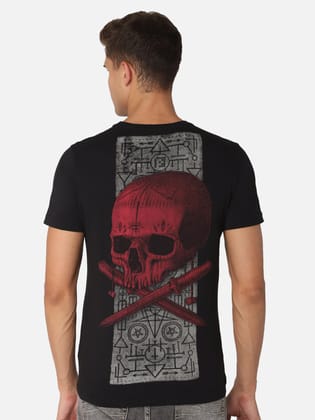 Punk NAZCA-SKULL Black T-shirt-L / Black
