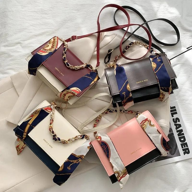 New Arrival Female Fashion Chain Shoulder Purse Scarf Square Trend Ladies Hand Bags For Women Luxury