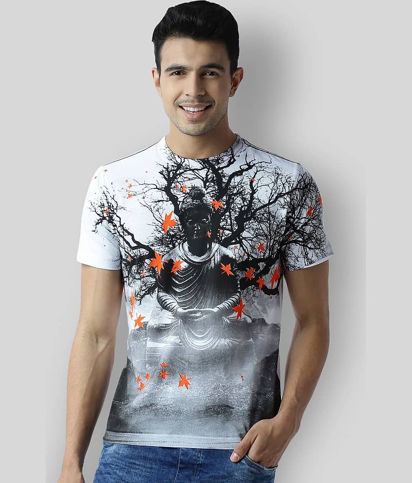 Huetrap Pack of 1 Cotton Regular Fit Men's T-Shirt ( White )