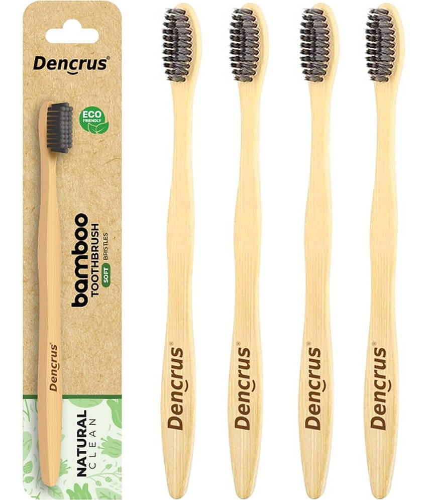 Dencrus Natural Clean Soft Bristles Toothbrush Relieve Sensitiivity Pack of 4