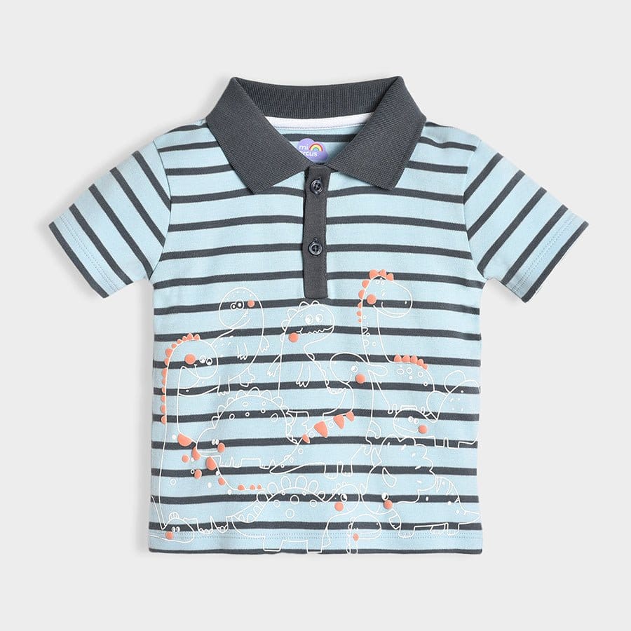 Dinomite Printed Spiky T-shirt Blue-3-4 Y / Blue