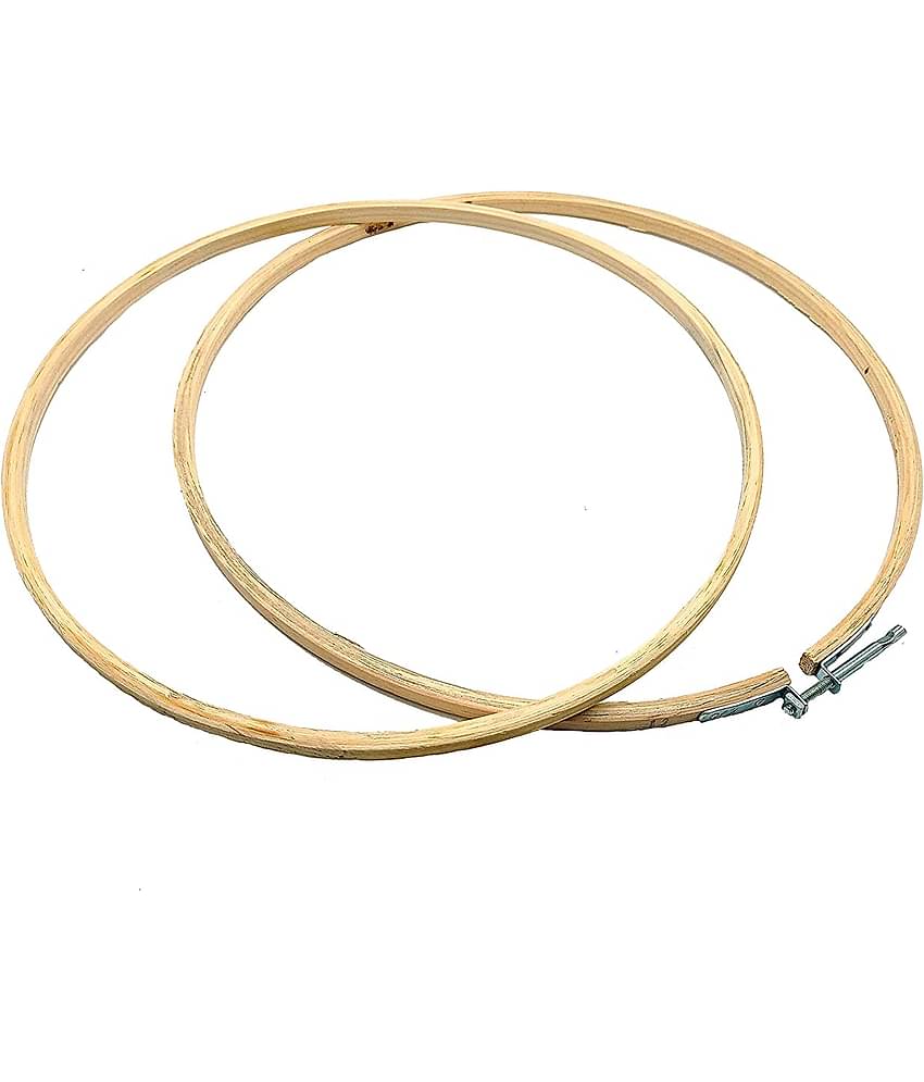 PRANSUNITA Wood 14 Inches Wooden Embroidery Adjustable Frame Hoop ( Pack of 1 )