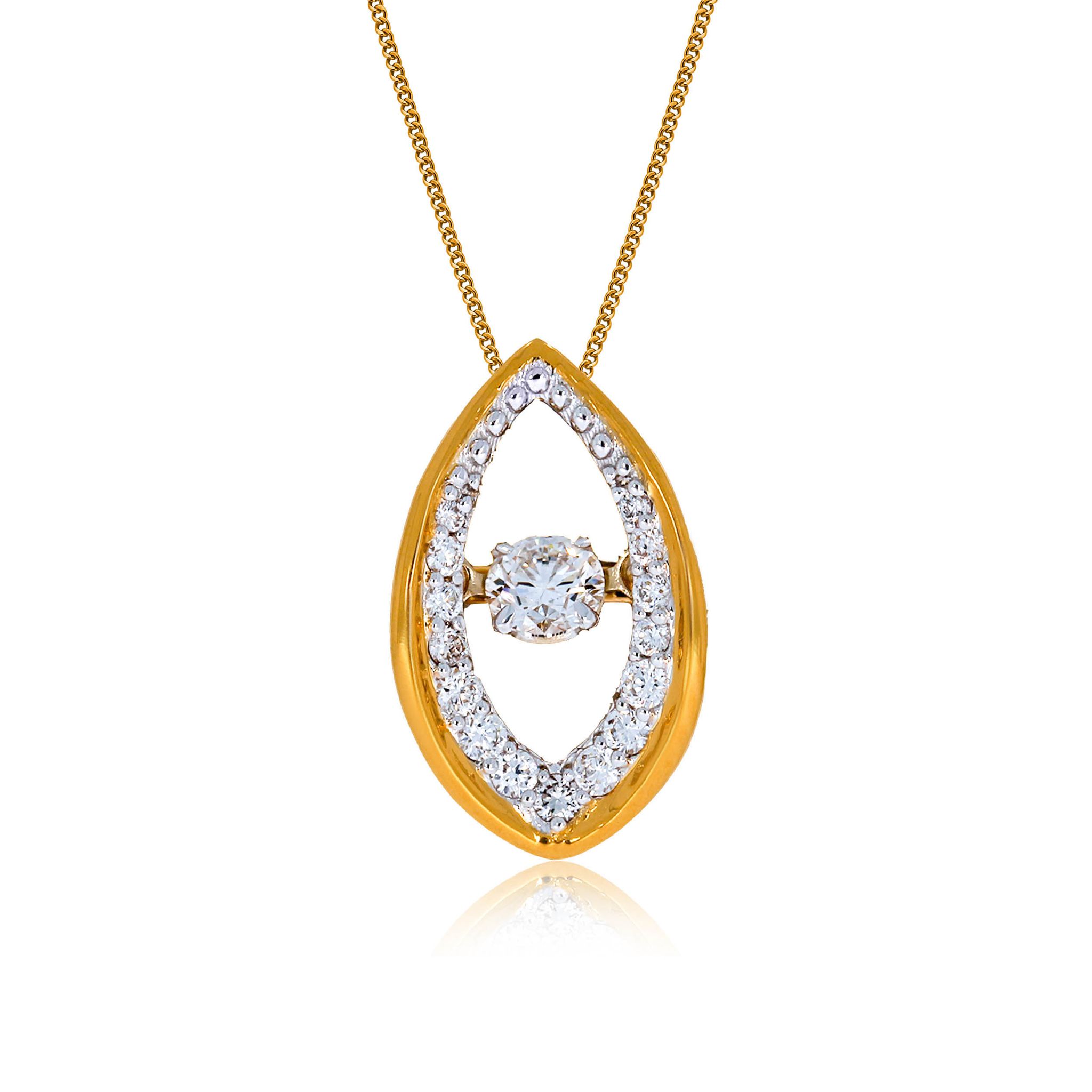 Senco Gold Glamorous Charisma Diamond Pendant (0.9 gram / 0.28 Ct / HI-SI / 14K Yellow Gold)