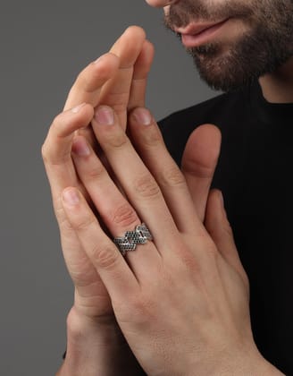 Miami Cuban Iced Out Ring (Black Onyx)-8-9 / Black Onyx