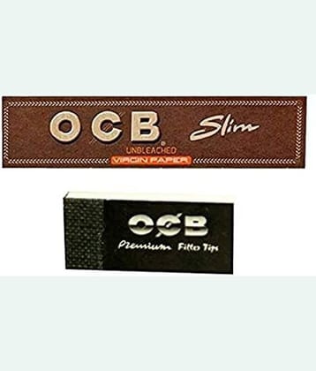 OCB King Size Rolling Paper Brown 1 Booklet with 1 Rouch Pad