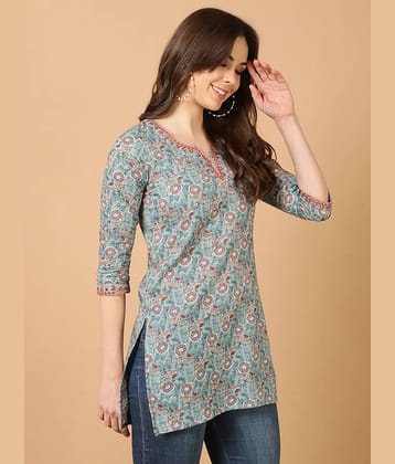 Antaran Women's Cotton Regular Top ( Blue )