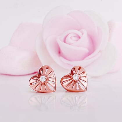 Rose Gold The Sunshine of My Life Heart Earrings