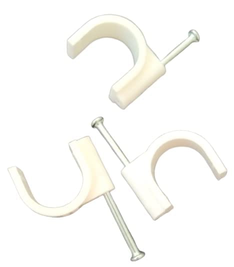 5 MM Circle Cable clips white with single nail pack of 100 pics