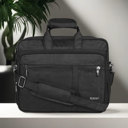 LOREM Black Color Linen fabric 28L Laptop Messenger Bag For Men New BG66