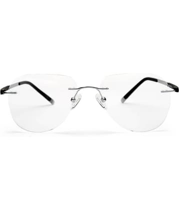 YourSpex - Silver Pilot Eyeglass Frame ( Pack of 1 )