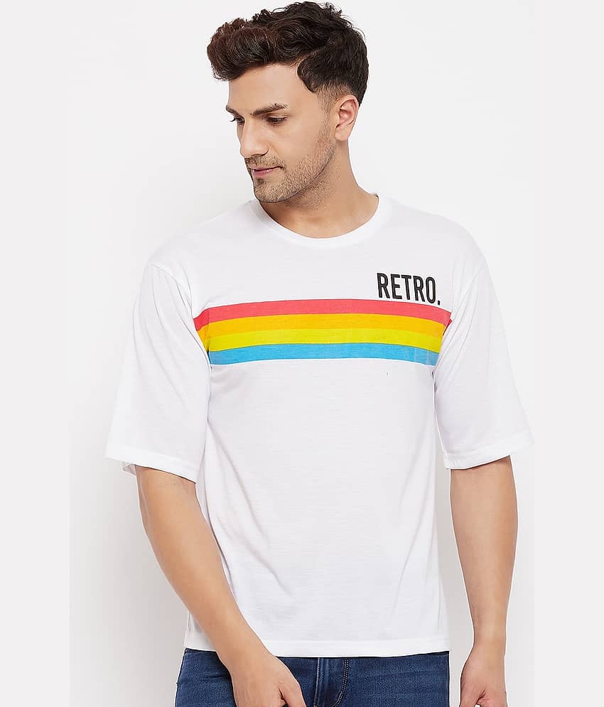 AUSTIZ Pack of 1 Cotton Blend Regular Fit Men's T-Shirt ( White )