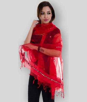 Raj Red Tissue Dupatta - Single
