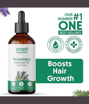 Aravi Organic Rosemary Aromatherapy Essential Oil Aromatic With Dropper 100 mL ( Pack of 1 )