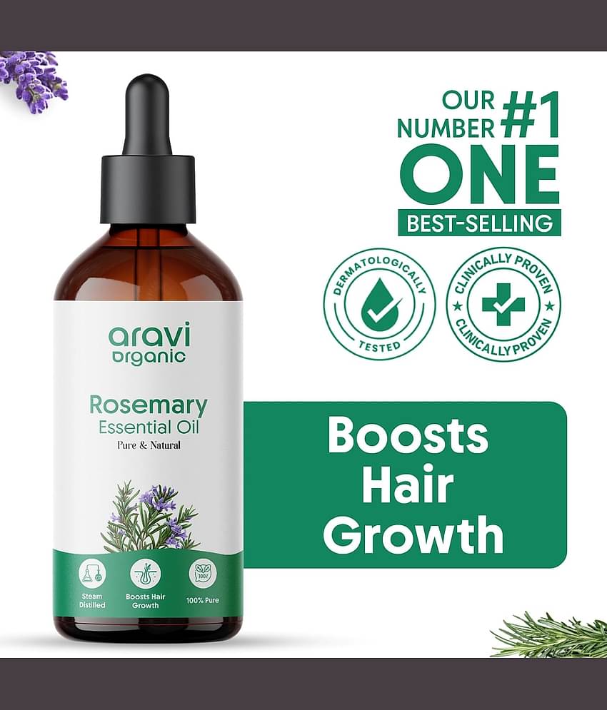 Aravi Organic Rosemary Aromatherapy Essential Oil Aromatic With Dropper 100 mL ( Pack of 1 )