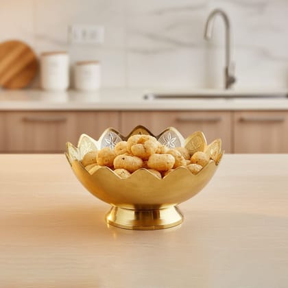 Brass Decorative Kamal Shape Bowl Platter (BMAS066)