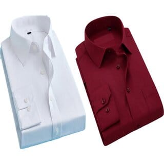 Baleshwar Men White Solid Casual Shirt (Pack of 2 )