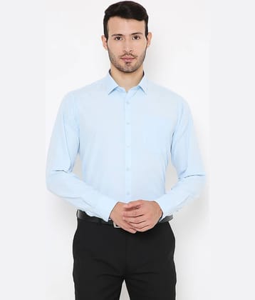 Maharaja - Blue Cotton Blend Slim Fit Men's Formal Shirt ( Pack of 1 )