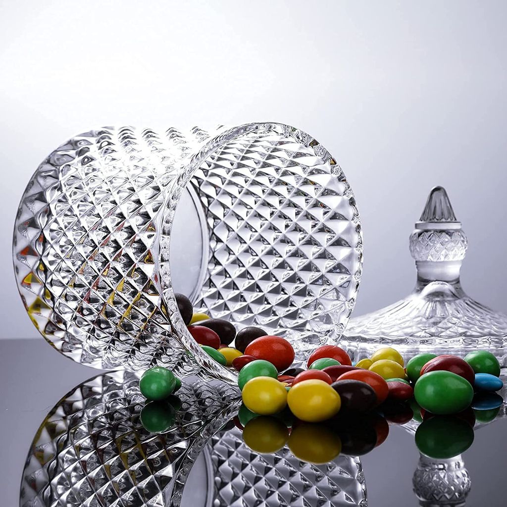 Glass Mukhwas Jar with Lid | 200 ML | Attractive Designer Candy Jar | Multi-Purpose Bowl | Decorative Container For Pickle, Food nuts |