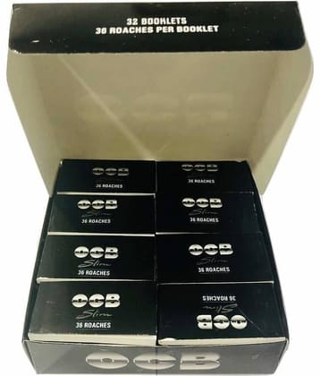 Filter Tips Full Box Roach Pad Book for OCB Virgin Rolling Paper (BLACK)