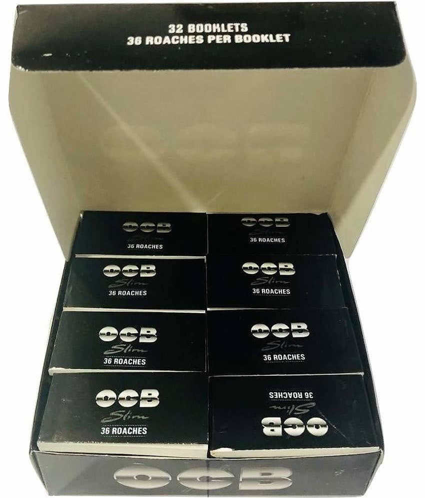 Filter Tips Full Box Roach Pad Book for OCB Virgin Rolling Paper (BLACK)
