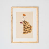 Chrysanthemum Girl Pressed Flower Frame  Handmade Botanical Art for Unique Gifting