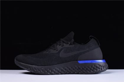 NikeUnisex Epic React Flyknit Running Shoes - Black/Racer Blue-Euro 42