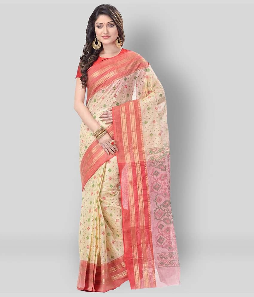 Desh Bidesh Cotton Blend Printed Saree Without Blouse Piece ( Multicolor )