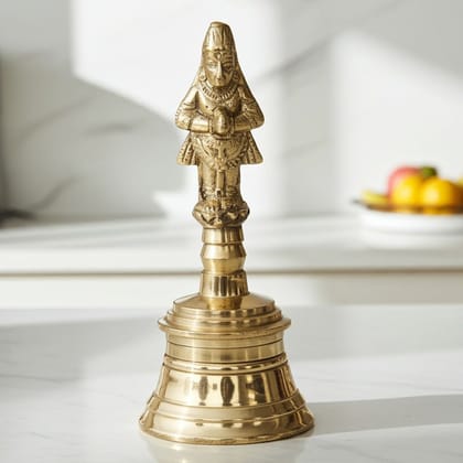 Brass Pooja Hand Bell, Hanuman Ghanti, Height : 4 Inch (FMAS677 C)