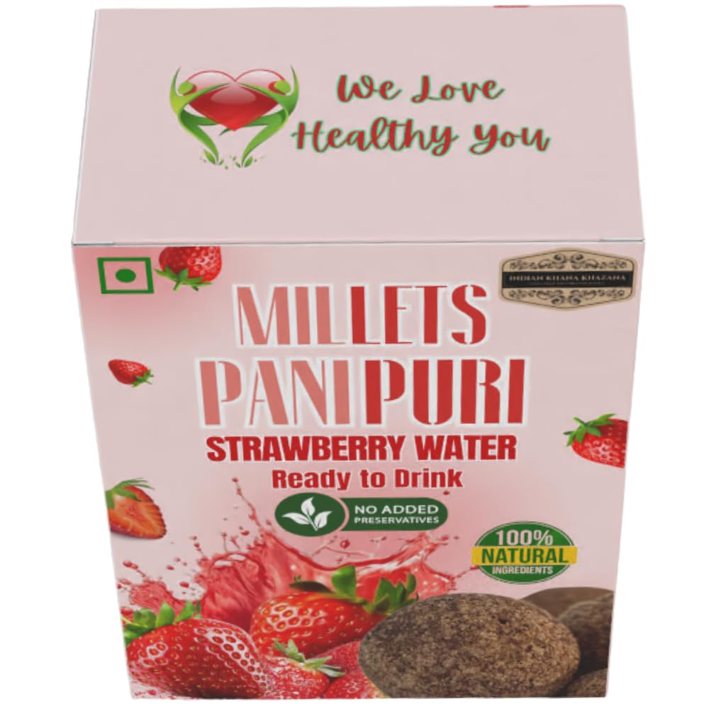 Pani-Puri Water (Strawberry) 400ml Pack of 2 (200ml+200ml) | Indian Tasty Flavour Ready to Drink Pani Puri Water | No Preservatives Portable Authentic Tasty Water (Strawberry)