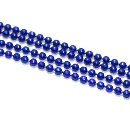 5 Mtrs, 2mm Aluminium Ball Chain Blue-Blue / 2mm / Aluminium