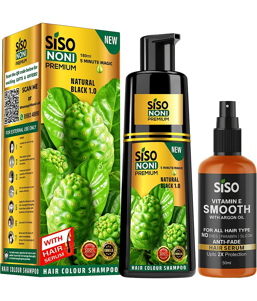 Siso Noni Premium Hair Color Shampoo, 180ml,Pack of 1