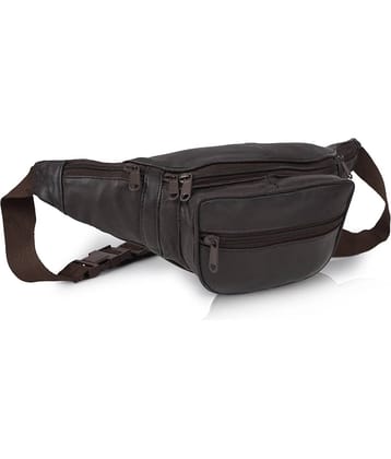 CIMONI Travel Waist Bag Leather Brown Waist Pouch