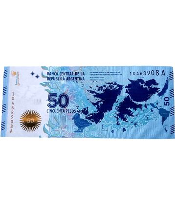 SUPER ANTIQUES GALLERY - ARGENTINA 50 PESOS NOTE IN TOP GRADE 1 Paper currency & Bank notes