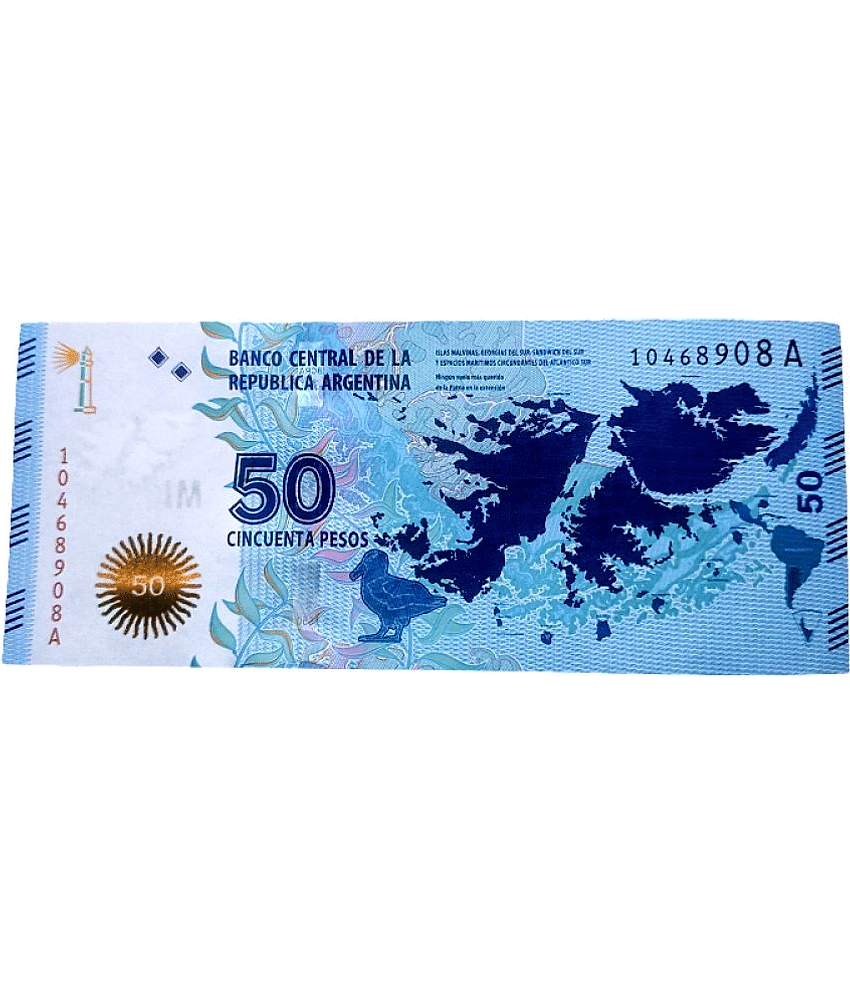 SUPER ANTIQUES GALLERY - ARGENTINA 50 PESOS NOTE IN TOP GRADE 1 Paper currency & Bank notes