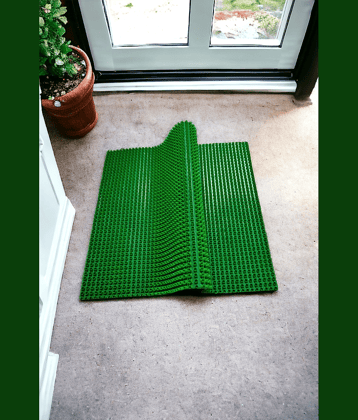 mopak decor Set of 1 Anti-skid Polypropylene Door Mat ( 60 X 45 cm ) Green