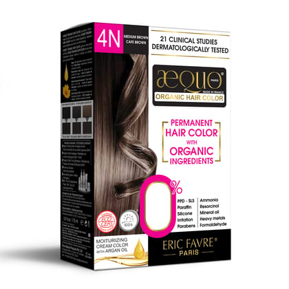 Aequo Organic Cream Hair Color for Women 4N Medium Brown 170ml | Natural Hair Colour for Women | PPD & Ammonia Free Organic Hair Colour Aequo Organic Cream Hair Color for Women 4N Medium Brown 170ml | Natural Hair Colour for Women | PPD & Ammonia Free Or