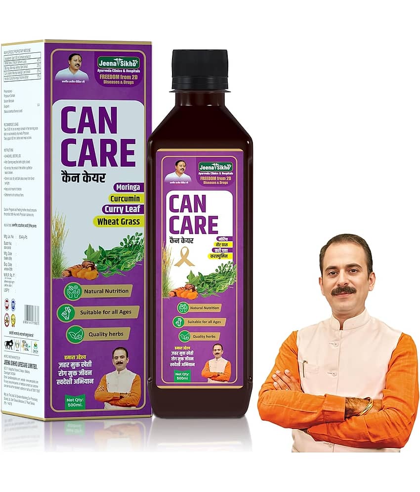 Jeena Sikho Can Care | Ayurvedic Immunity Booster & Natural Detox Tonic | Supports Cellular Health & Vitality | Enriched with Moringa, Wheatgrass & Curcumin, 500 ml