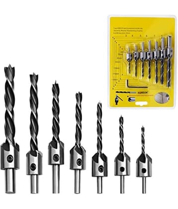 woodworking hss drill bit set with countersink Attachment special wooden chamfer tool for drilling screw with head countesink dril bit set  Special Wooden Chamfer Tool For Drilling Screw With Head Counter On Wood Set,