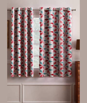 Home Candy Set of 2 Window Semi-Transparent Eyelet Polyester Pink Curtains ( 152 x 120 cm )