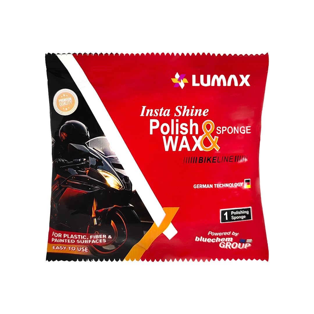 Lumax Insta Shine Polish & Wax Sponge for Bike | Reusable Soft & Durable Midium SizeSponge | Scratch-Free Cleaning | for All Two-Wheelers