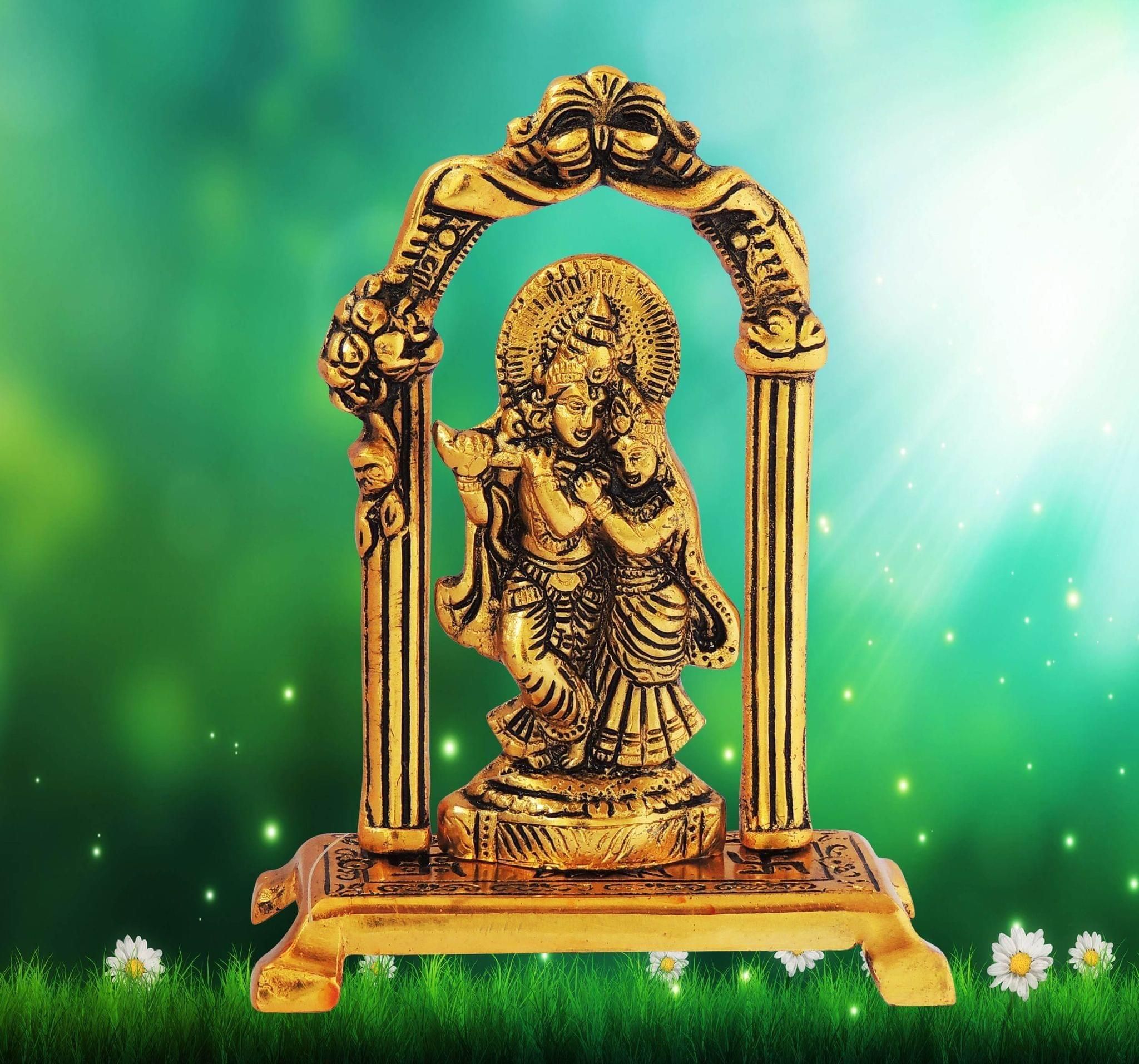 Aluminium Showpiece Radha Krishna Frame -5.5*2.5*6.5 Inches (AS303 G)
