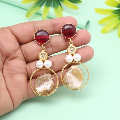 Plum Maroon Color Amrapali Earrings-Earring Length: 7.00 CM x Width: 3.00 CM / Maroon / Brass With Good Quality Gold Plated