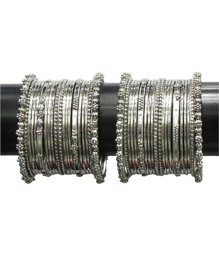 YouBella Jewellery Traditional Silver Plated Oxidized Bracelet Bangles Set For Girls and Women