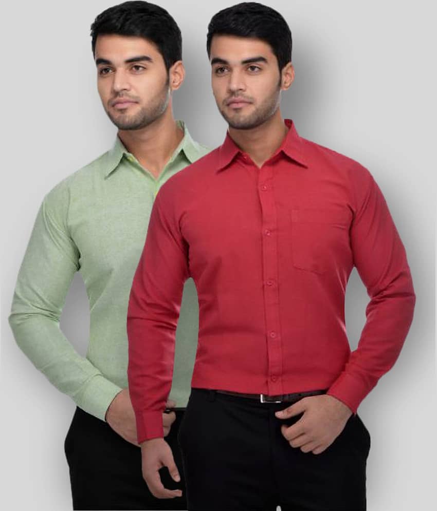 DESHBANDHU DBK - Multicolor Cotton Regular Fit Men's Formal Shirt (Pack of 2)