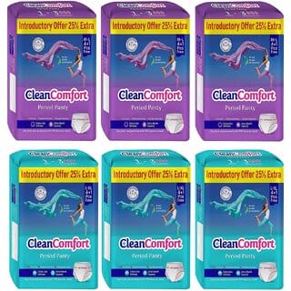 6 Packs of Clean Comfort Disposable Period Panties for Women  Girls Cotton Soft Sanitary Pads M-L + L-XL (Pack of 30)