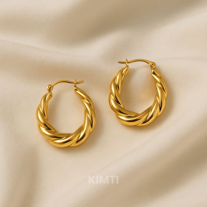 Golden Spiral Hoops Earring