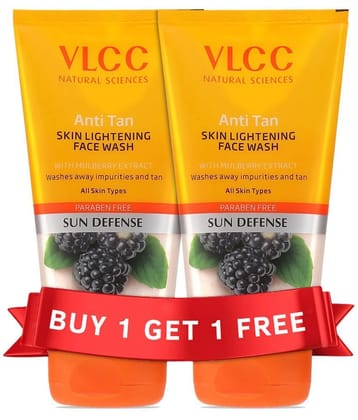 VLCC Anti Tan Skin Lightening Face Wash Buy One Get One (150 ml X 2)