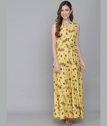 TOGZZ Women Crepe Printed Gown ( Green )