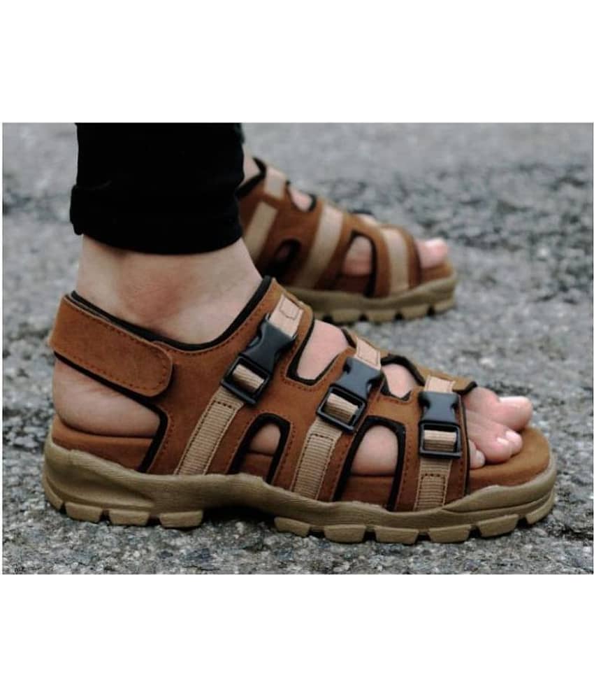 Fashion Victim Tan Suede Floater Sandals